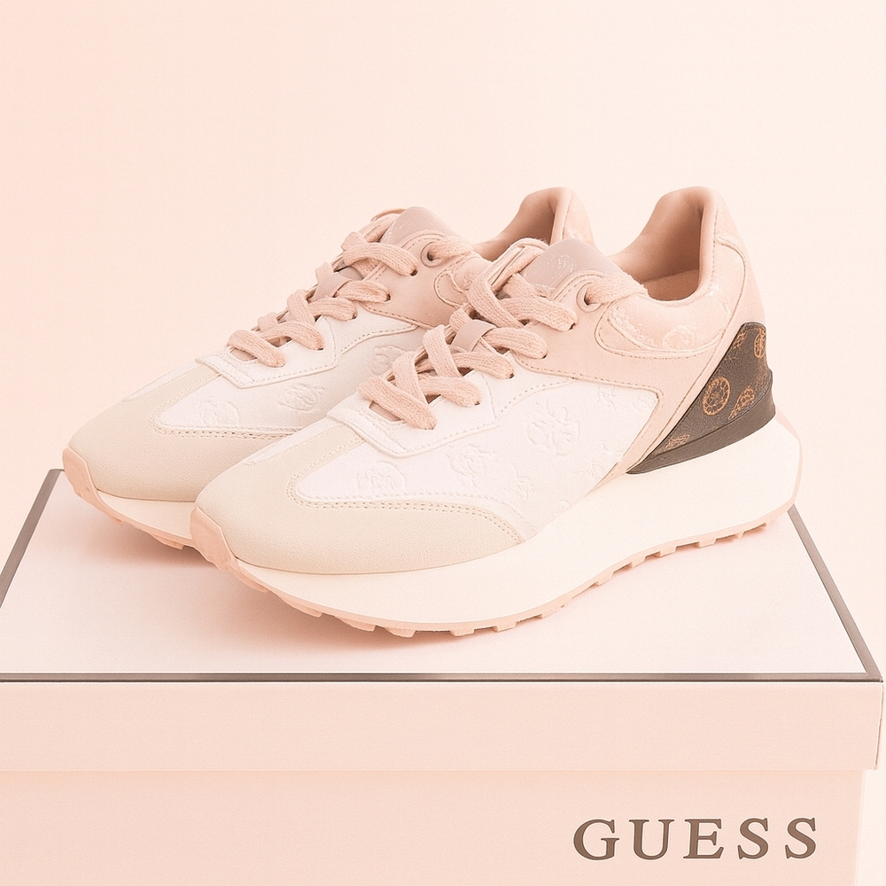 GUESS Luchia 3 Logo Sneakers β White Multi β 7.5M β NEW IN BOX - Picture 7 of 9